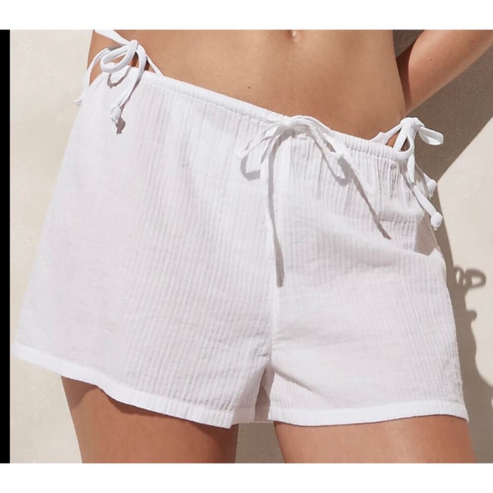 J Crew Airy Gauge Cotton Lightweight Beach Shorts US Women's M New
